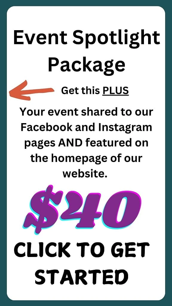 Event promotion package for $240, social media feature.